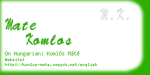 mate komlos business card