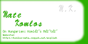 mate komlos business card